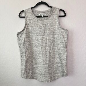 Buttercloth XL Tank Top Grey Space Dye Mint Fiber Regular Fit Sleeveless Knit